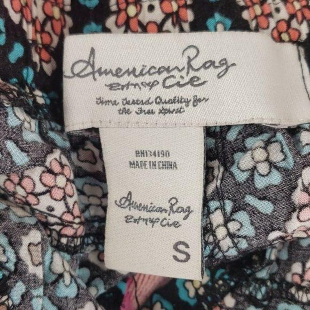 American Rag Bold Floral Print Elastic Drawstring Waist‎ Size Small Shorts - Picture 7 of 8